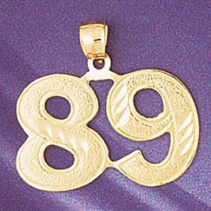 Number 89 Charm Pendant 14k Gold