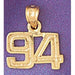 Number 94 Charm Pendant 14k Gold