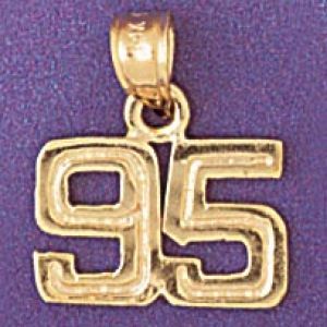Number 95 Charm Pendant 14k Gold