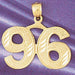Number 96 Charm Pendant 14k Gold