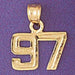 Number 97 Charm Pendant 14k Gold