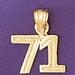 Number 71 Charm Pendant 14k Gold