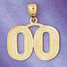 Number 00 Charm Pendant 14k Gold
