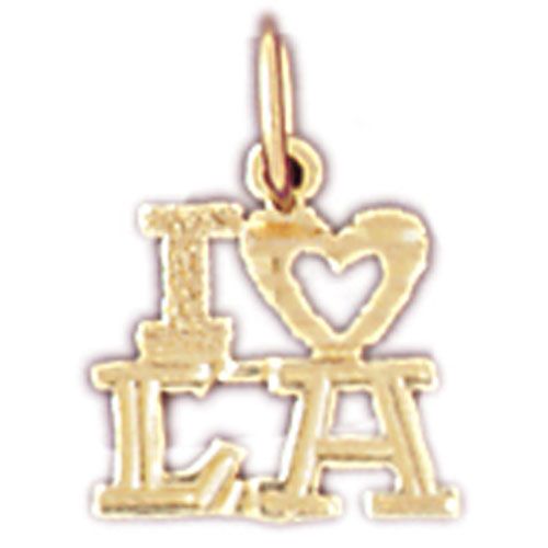 I Love LA Charm Pendant 14k Gold