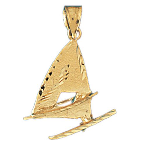 Boat Charm Pendant 14k Gold