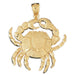 Crab Charm Pendant 14k Gold