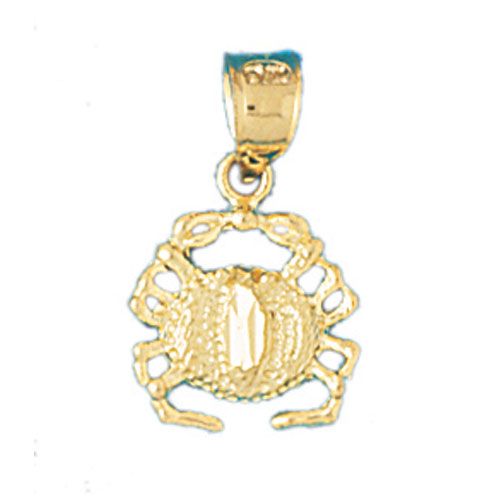 Crab Charm Pendant 14k Gold