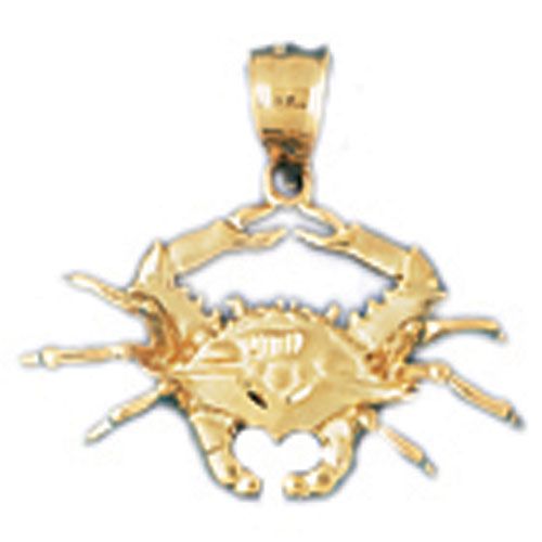 Crab Charm Pendant 14k Gold