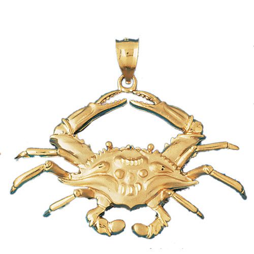 Crab Charm Pendant 14k Gold