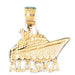 Cruise Ship Alaska Charm Pendant 14k Gold