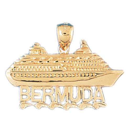 Cruise Ship Bermuda Charm Pendant 14k Gold
