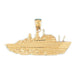 Cruise Ship Charm Pendant 14k Gold