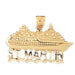Cruise Ship Saint Martin Charm Pendant 14k Gold