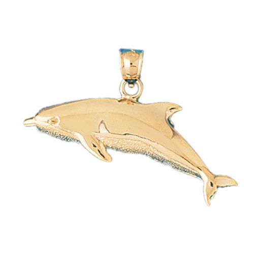 Dolphin Charm Pendant 14k Gold