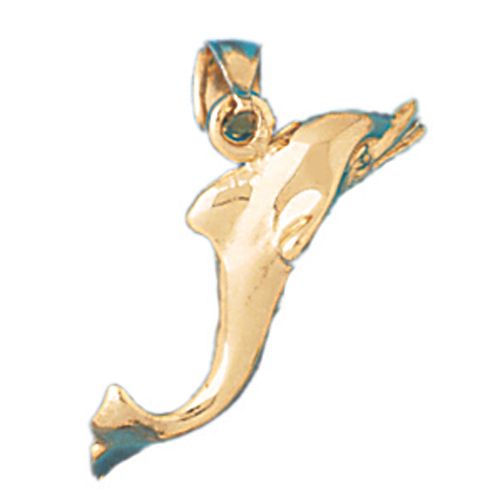 Dolphin Charm Pendant 14k Gold