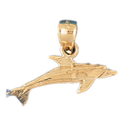 Dolphin Charm Pendant 14k Gold