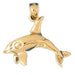 Dolphin Charm Pendant 14k Gold