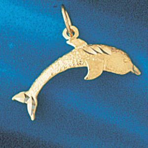 Dolphin Charm Pendant 14k Gold