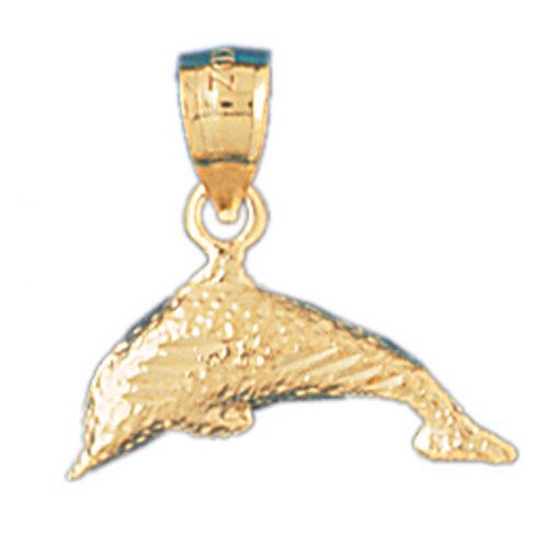 Dolphin Charm Pendant 14k Gold