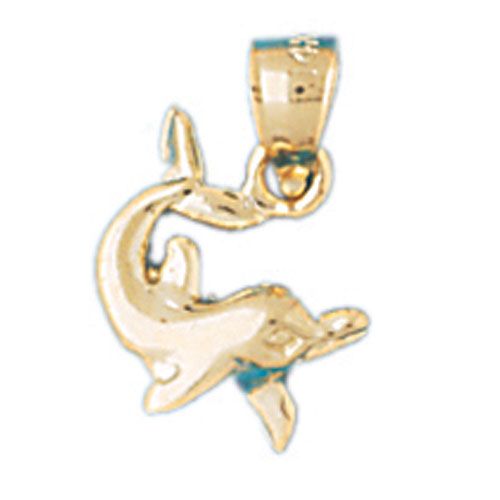 Dolphin Charm Pendant 14k Gold