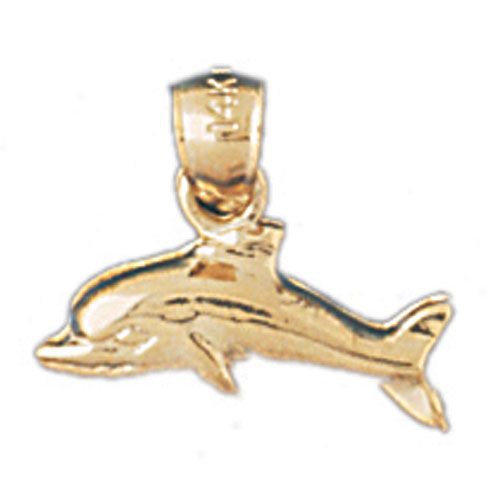 Dolphin Charm Pendant 14k Gold