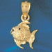 Angelfish Charm Pendant 14k Gold