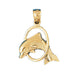 Dolphin Charm Pendant 14k Gold