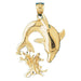 Dolphin Charm Pendant 14k Gold