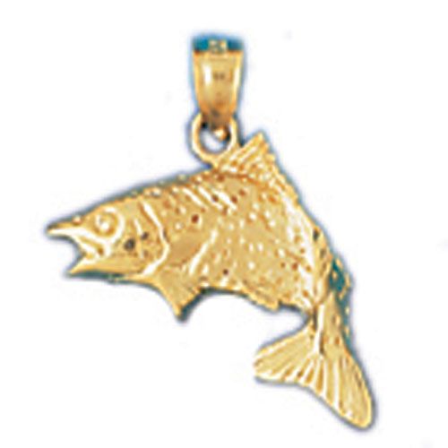 Fish Charm Pendant 14k Gold