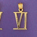 Greek Number 6 Charm Pendant 14k Gold