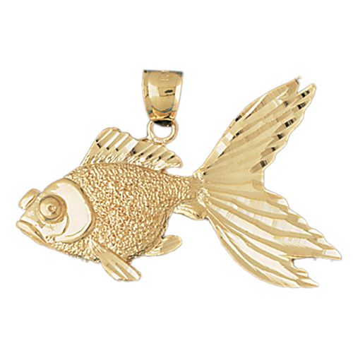 Goldfish Charm Pendant 14k Gold