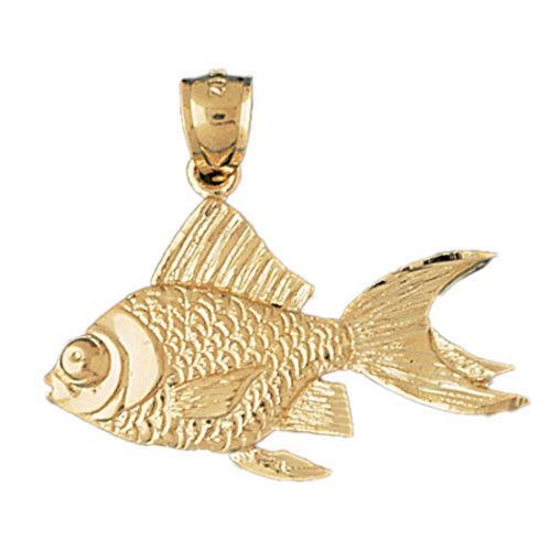 Goldfish Charm Pendant 14k Gold