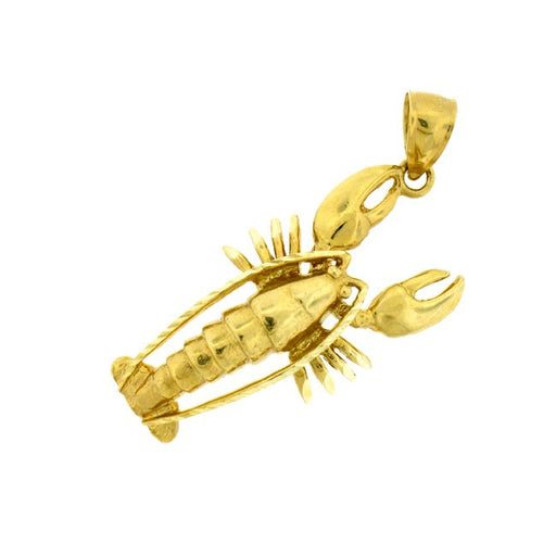 Lobster Charm Pendant 14k Gold