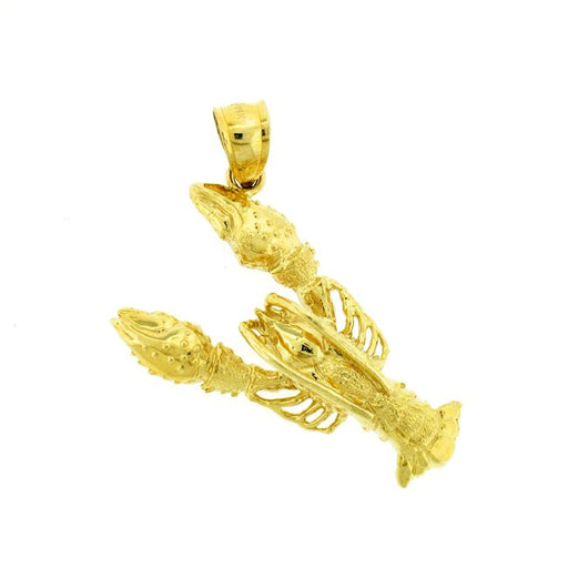 Lobster Charm Pendant 14k Gold