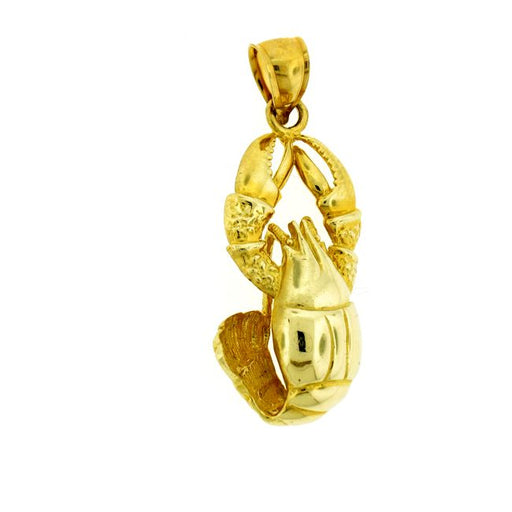 Lobster Charm Pendant 14k Gold