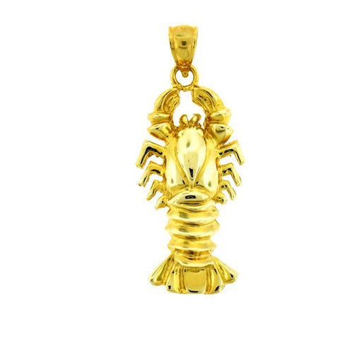 Lobster Charm Pendant 14k Gold