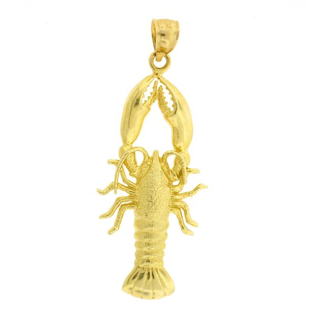 Lobster Charm Pendant 14k Gold