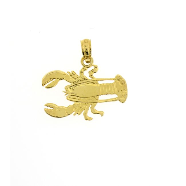 Lobster Charm Pendant 14k Gold