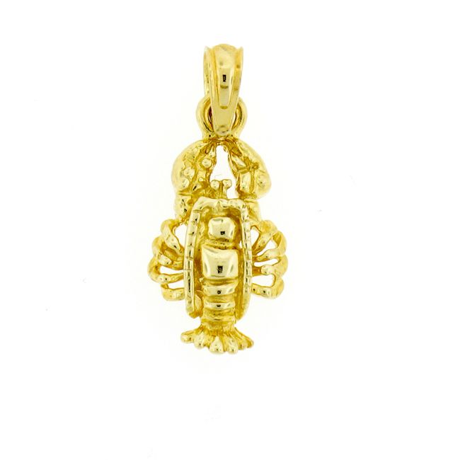 Lobster Charm Pendant 14k Gold