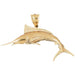 Marlin Sailfish Charm Pendant 14k Gold