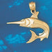Marlin Trout Fish Charm Pendant 14k Gold