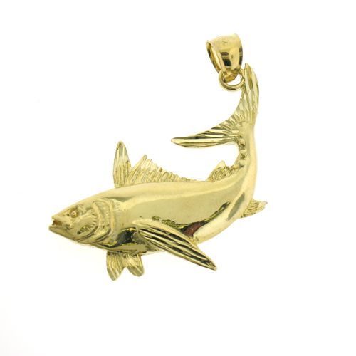 Assorted Fish Sea Bass Snook King Mackerel Charm Pendant 14k Gold