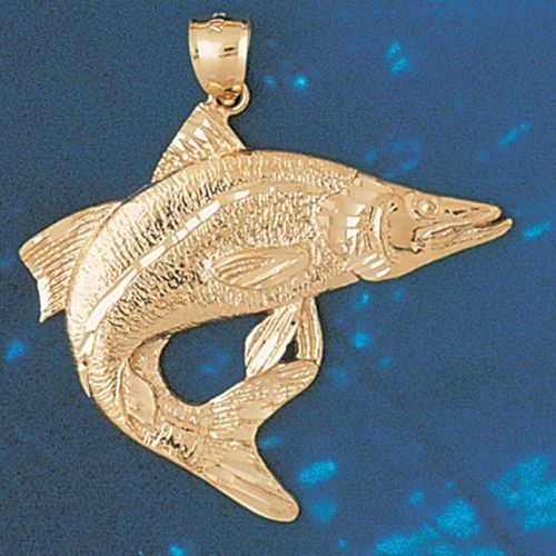 Assorted Fish Sea Bass Snook King Mackerel Charm Pendant 14k Gold