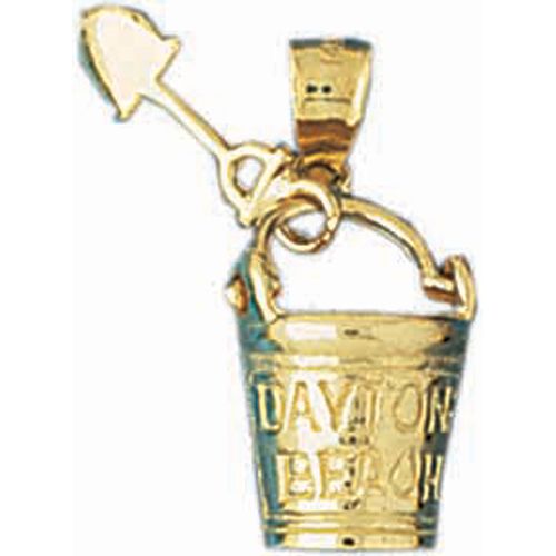 Beach Bucket and Shovel Daytona Beach Charm Pendant 14k Gold