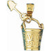 Beach Bucket and Shovel Daytona Beach Charm Pendant 14k Gold