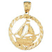 Sailboat Charm Pendant 14k Gold