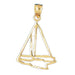 Sailboat Charm Pendant 14k Gold