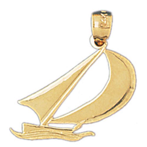 Sailboat Charm Pendant 14k Gold