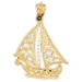 Sailboat Charm Pendant 14k Gold