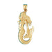 Mermaid Charm Pendant 14k Gold